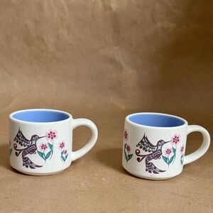 Native Northwest Set of Two 3oz Espresso Mugs - Hummingbird by Francis Dick
